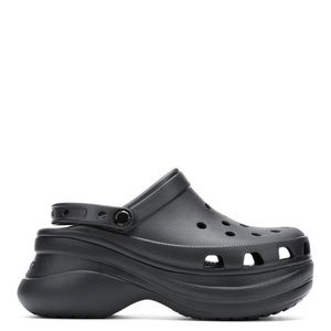 Black platform crocs